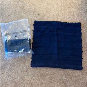 Navy Ruffled Pillow Covers